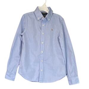 Polo Ralph Lauren Boys 8 Light Blue 100% Cotton Long Sleeves Preppy Pony